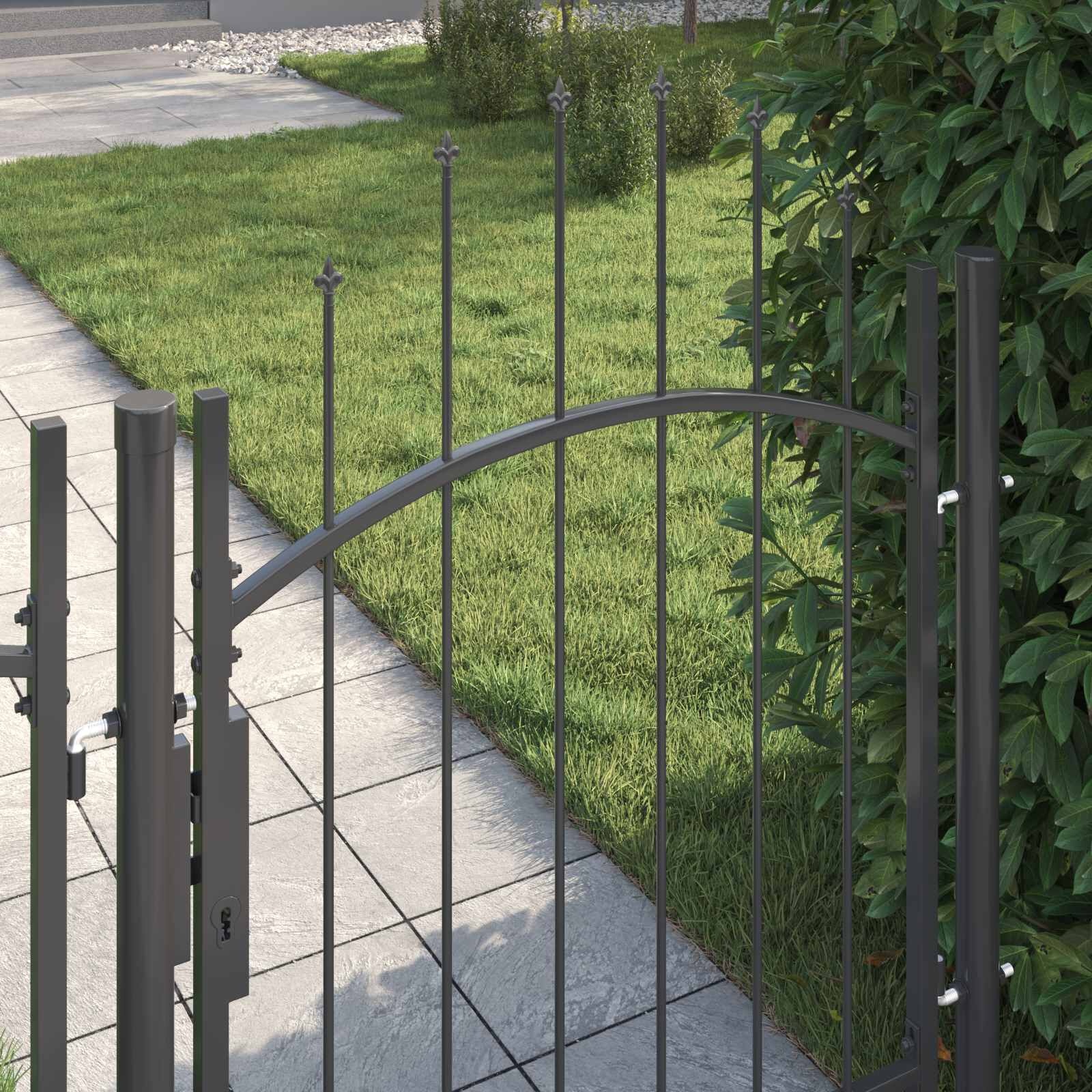 Vidaxl Gartentor Woerden 150x100 cm, Grau, abschließbar - bis zu 35% Rabatt