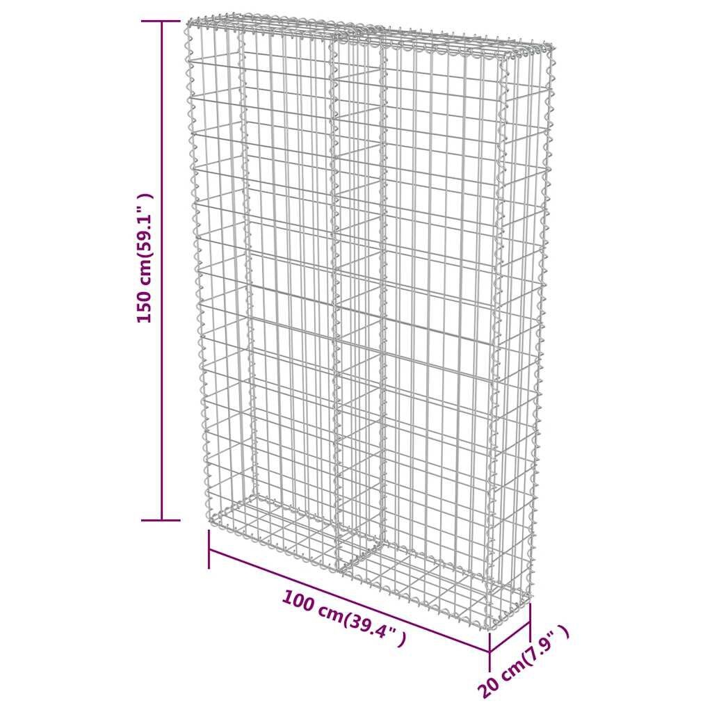 Vidaxl Gabionenwand 100x20x150 cm - Verzinkter Stahl - Outlet bis zu 34% reduziert