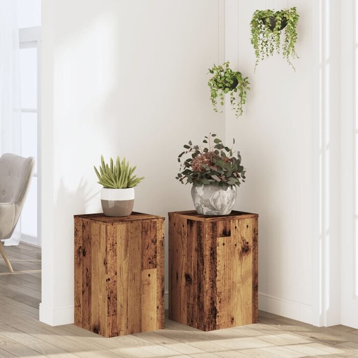 Vidaxl 2er Set Pflanzenständer 30x30x50 cm Altholz-Optik - Jetzt bis zu 33% sparen