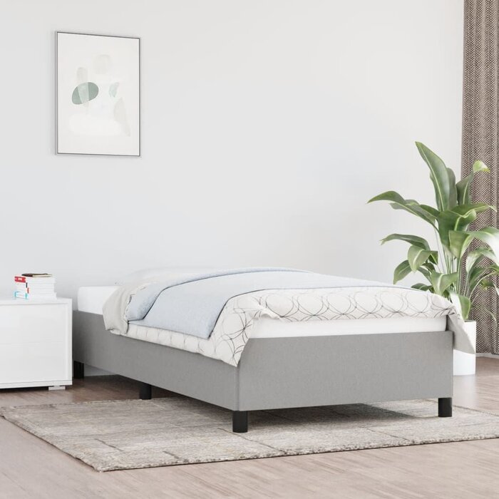 Vidaxl Bettgestell 90x200 cm Stoff hellgrau - Jetzt bis zu 47% Rabatt sichern