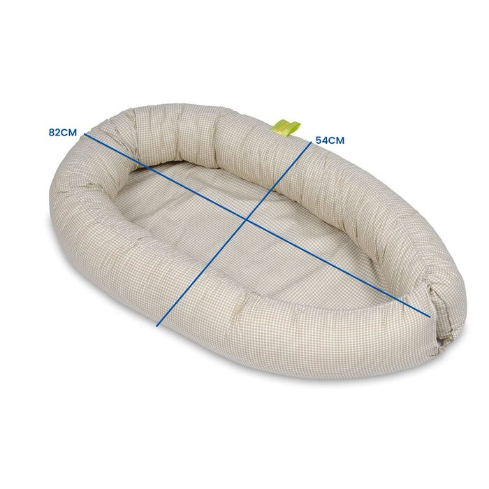 Viking Choice Babynestchen 82x54 cm, 100% Baumwolle - Beige Kariert - bis zu 56% Rabatt