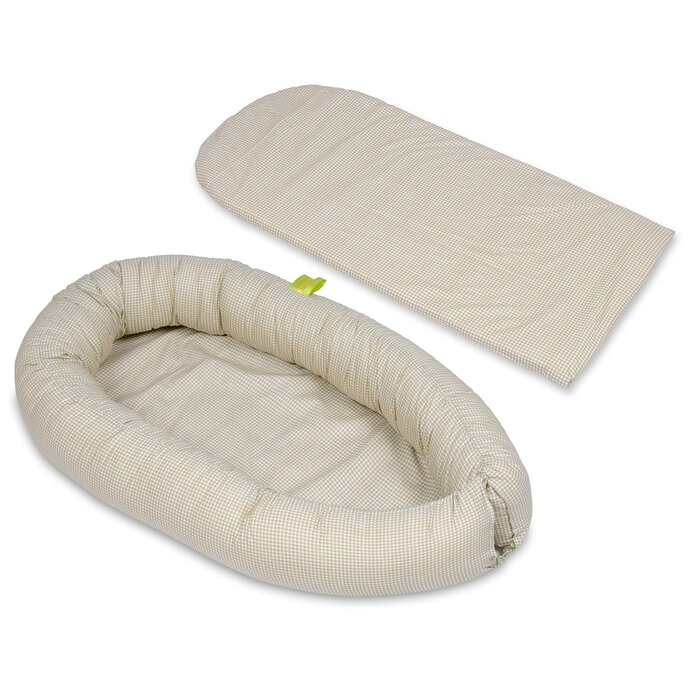 Viking Choice Babynestchen 82x54 cm, 100% Baumwolle - Beige Kariert - bis zu 56% Rabatt