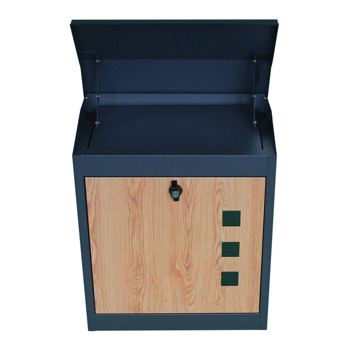 Viking Choice Paketbriefkasten Metall Anthrazit Holzoptik - bis zu 34% sparen