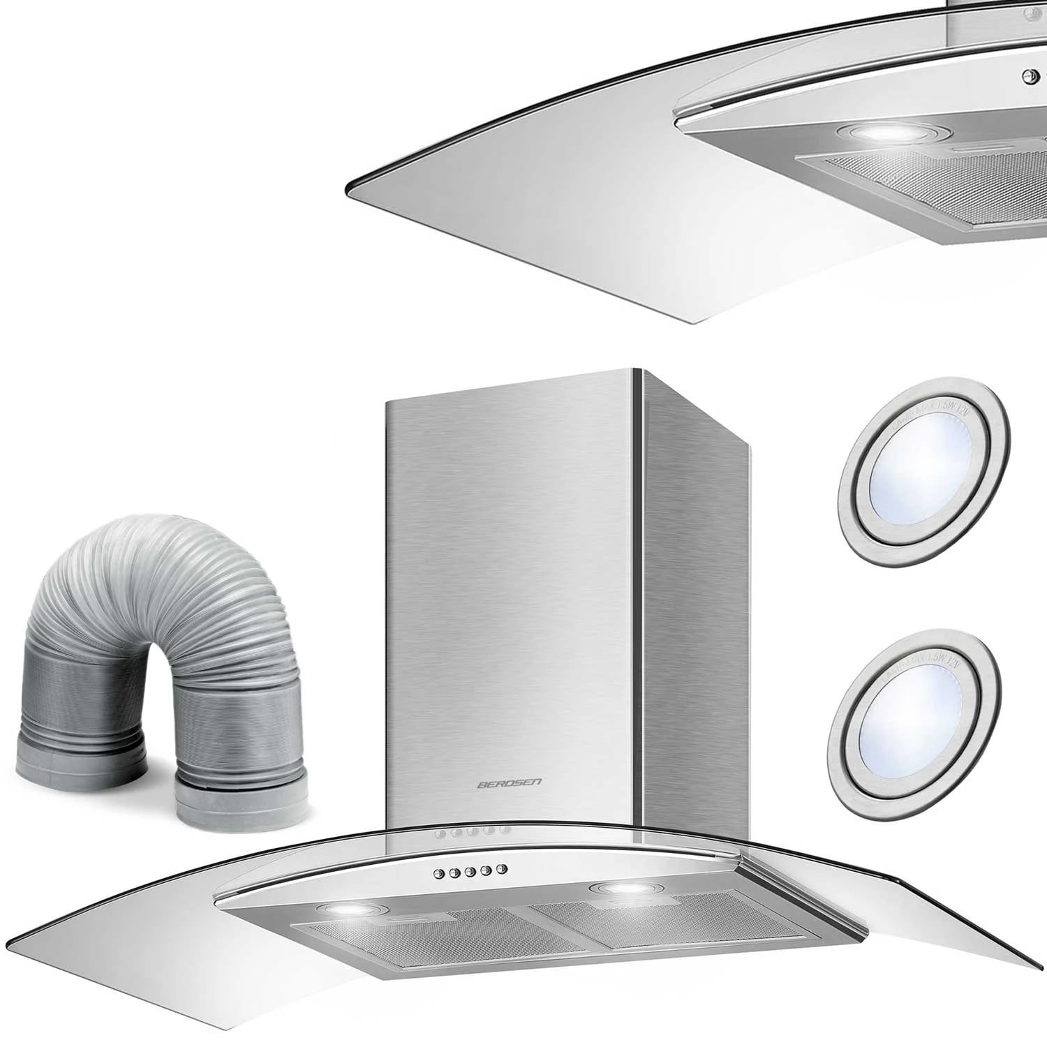 Viking Choice Moderne Dunstabzugshaube 84 cm Edelstahl/Glas - bis zu 35% Rabatt