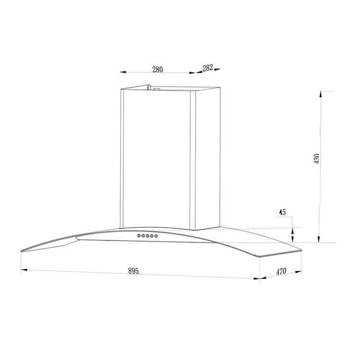 Viking Choice Moderne Dunstabzugshaube 84 cm Edelstahl/Glas - bis zu 35% Rabatt