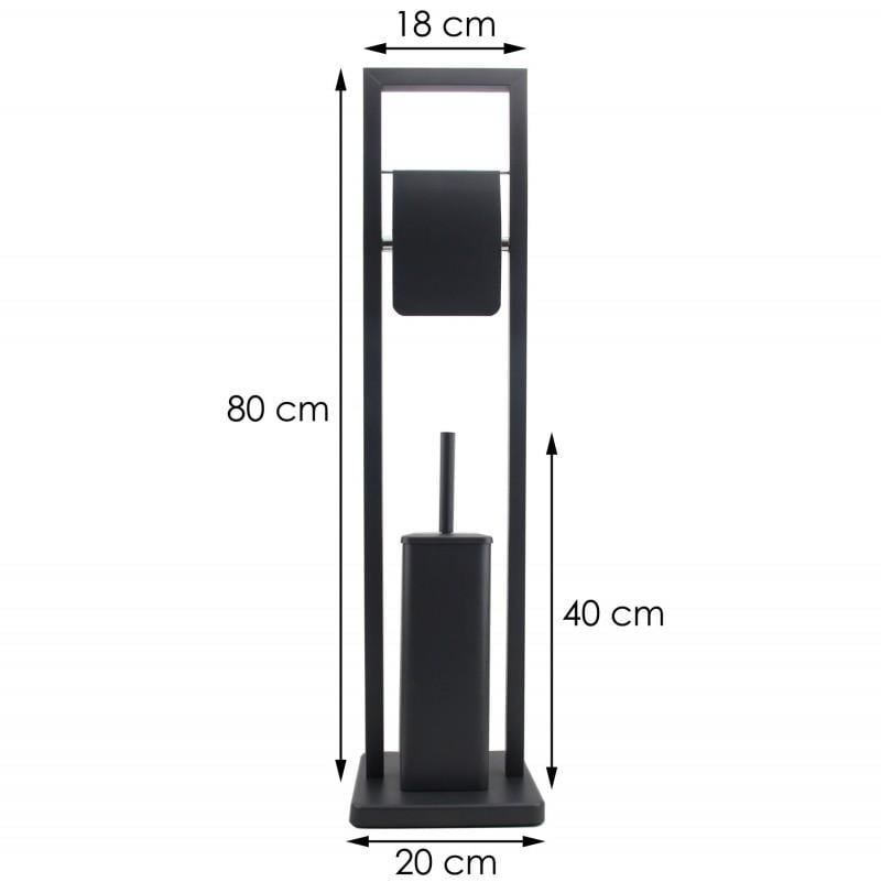 Viking Choice WC-Garnitur 2-in-1 aus schwarzem Stahl - Platzsparend & bis zu 32% günstiger