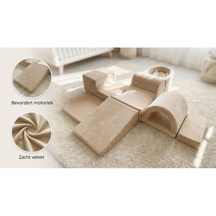 Viking Choice Schaumstoff-Spielset 7-teilig mit Bällebad & 100 Bällen - Beige - bis zu 35% Rabatt