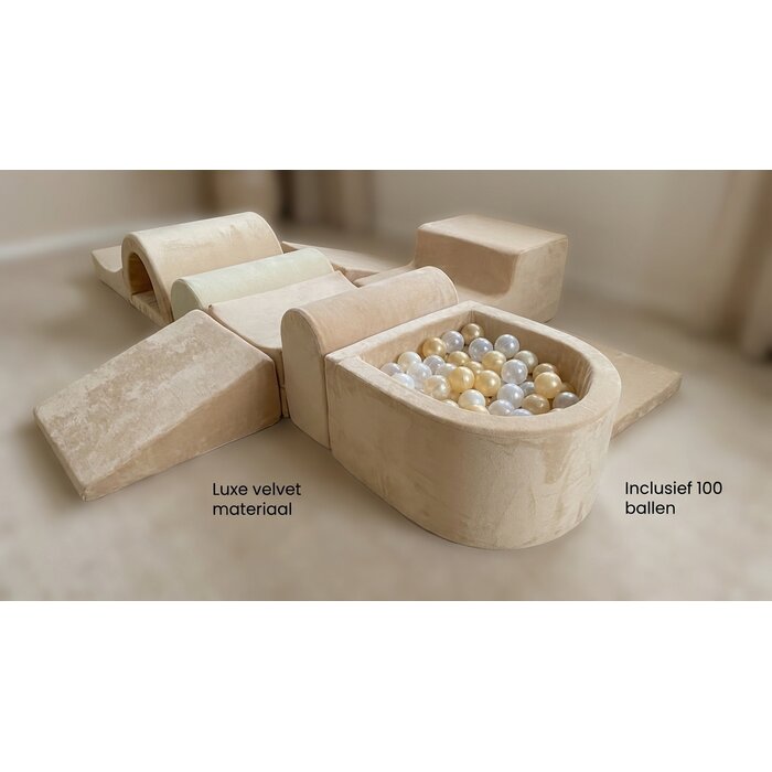 Viking Choice Schaumstoff-Spielset 7-teilig mit Bällebad & 100 Bällen - Beige - bis zu 35% Rabatt