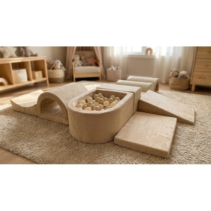 Viking Choice Schaumstoff-Spielset 7-teilig mit Bällebad & 100 Bällen - Beige - bis zu 35% Rabatt