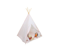 Viking Choice Tipi-Spielzelt Rosa Zickzack - Inkl. Matte & Kissen - Bis zu 33% reduziert