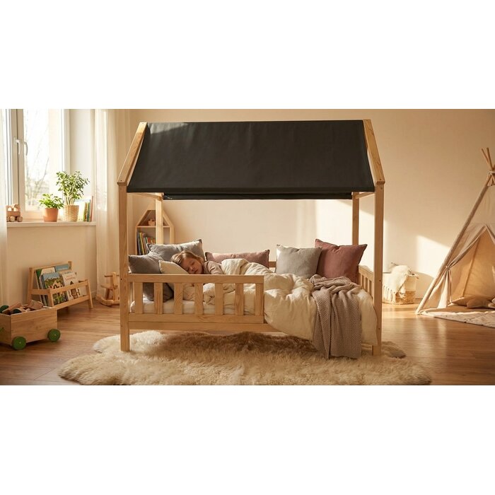 Viking Choice Hausbett 80x160 cm aus Kiefernholz - Natur inkl. Lattenrost - bis zu 35% Rabatt