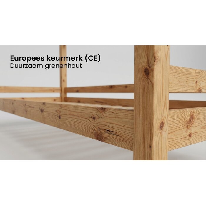 Viking Choice Hausbett 80x160 cm aus Kiefernholz - Natur inkl. Lattenrost - bis zu 35% Rabatt