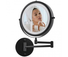 Viking Choice Runder LED-Make-up-Spiegel mit Gelenkarm - Schwarz - bis zu 32% reduziert