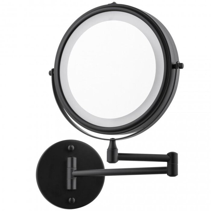 Viking Choice Runder LED-Make-up-Spiegel mit Gelenkarm - Schwarz - bis zu 32% reduziert