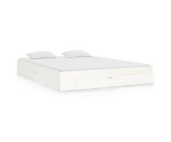 Vidaxl Massives Kiefernholz Bettgestell 120x190cm - Weiß - bis zu 34% Rabatt