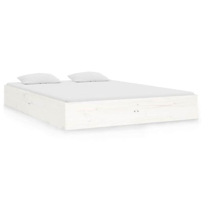Vidaxl Massives Kiefernholz Bettgestell 120x190cm - Weiß - bis zu 34% Rabatt