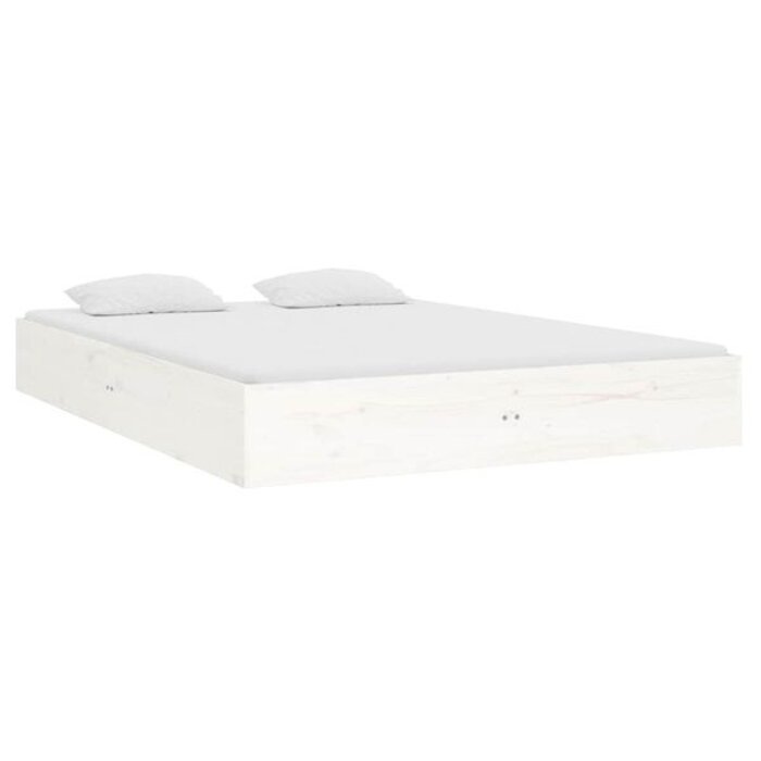 Vidaxl Massives Kiefernholz Bettgestell 120x190cm - Weiß - bis zu 34% Rabatt