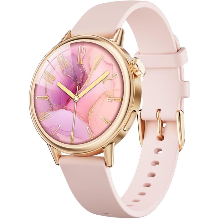 Elegante Damen Smartwatch, AMOLED Fitness-Tracker, Beige - bis zu 28% Rabatt