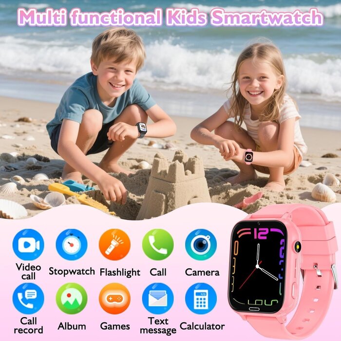 4G Kinder-Smartwatch GPS & Video - Rosa - Bis zu 27% sparen