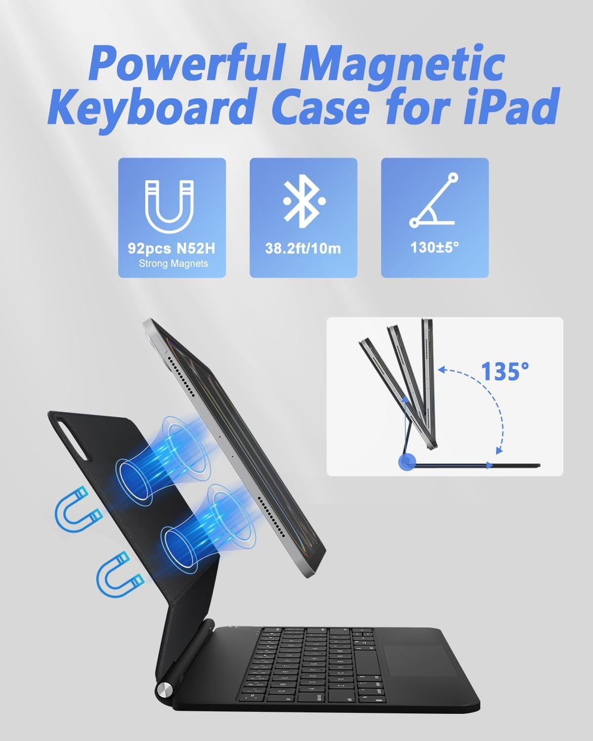 Tastatur-Schutzhülle für iPad 10. Gen - Mit Trackpad & 7-Farben-Licht - bis 34%
