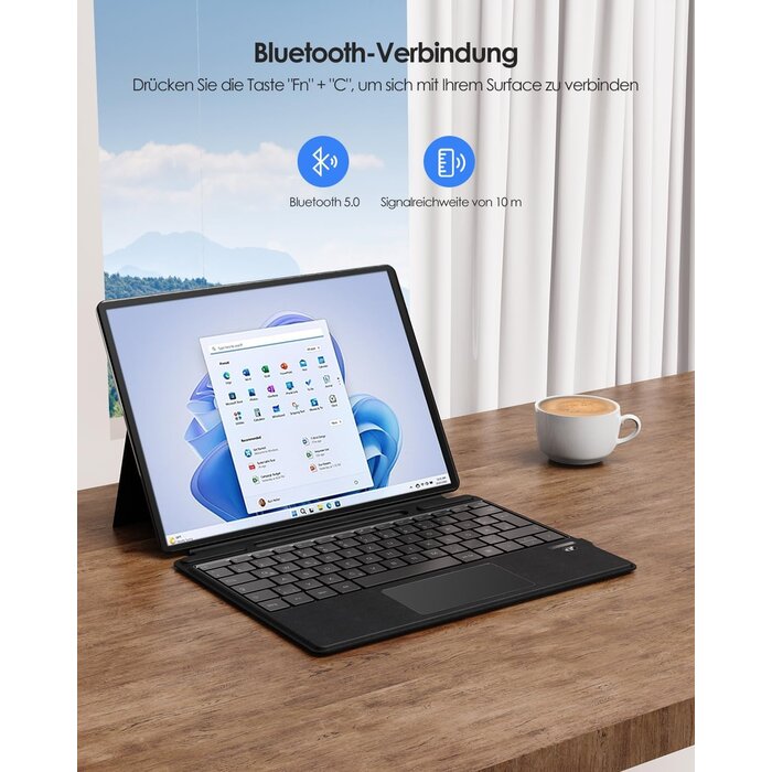 Bluetooth-Tastatur für Surface Pro 8/9/X mit Trackpad - bis zu 33% günstiger