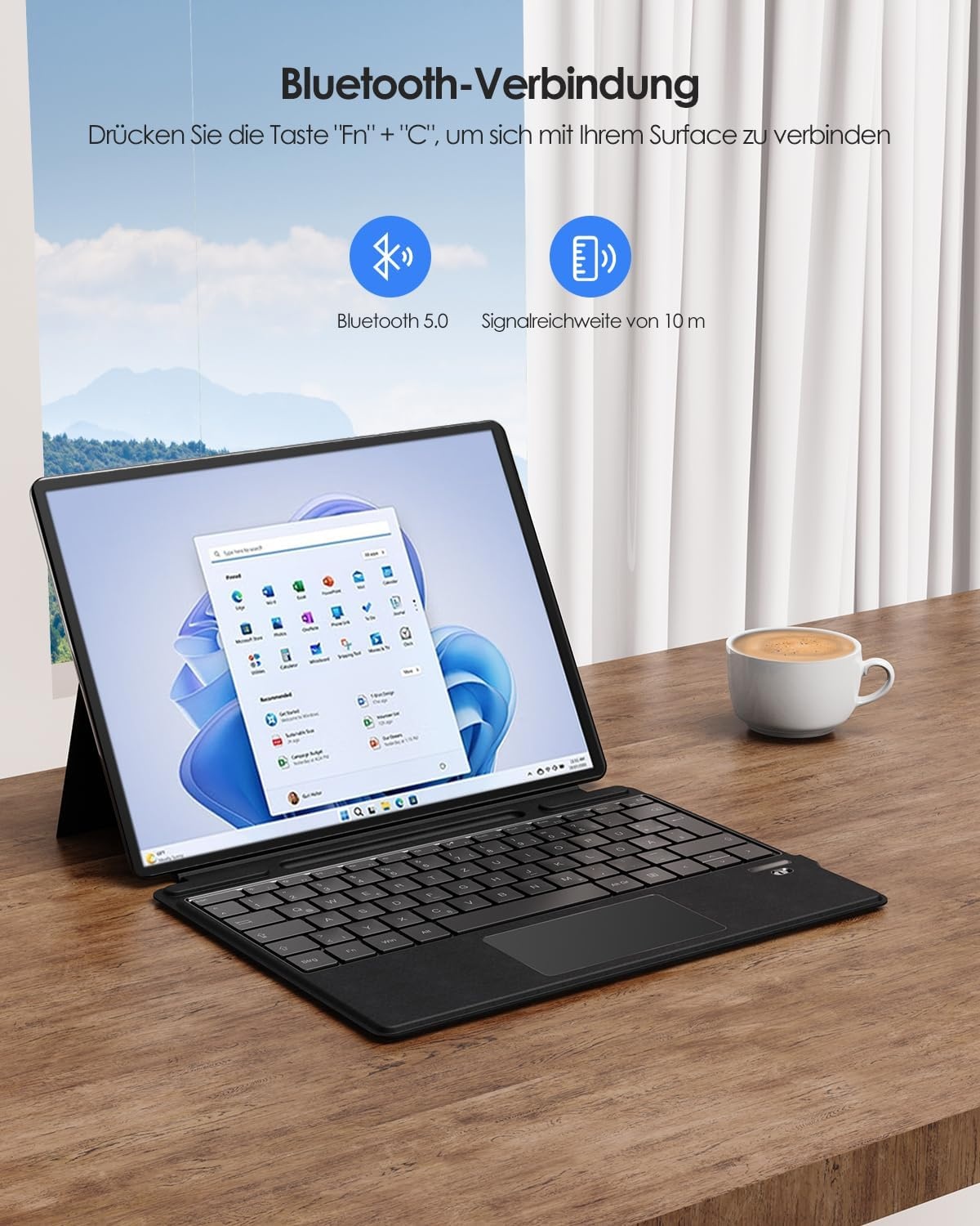 Bluetooth-Tastatur für Surface Pro 8/9/X mit Trackpad - bis zu 33% günstiger