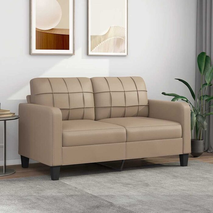 Vidaxl 2-Sitzer Sofa 140 cm Kunstleder Cappuccino - bis zu 30% sparen