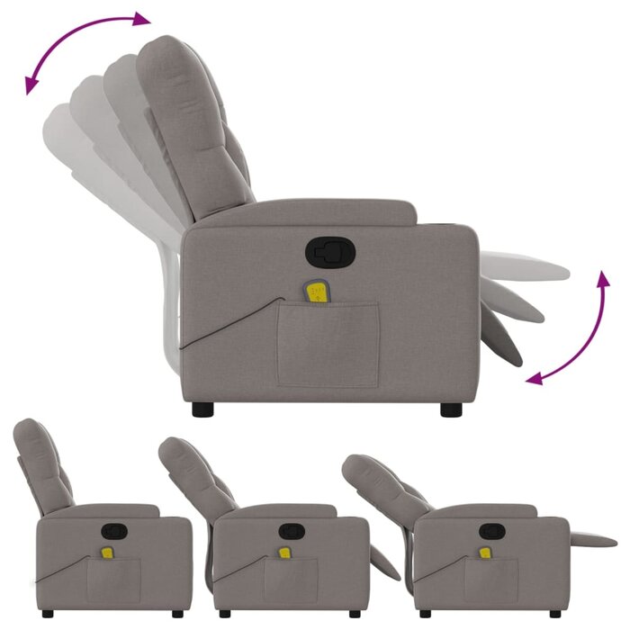Vidaxl Verstellbarer Massagesessel in Taupe - bis zu 30% Rabatt