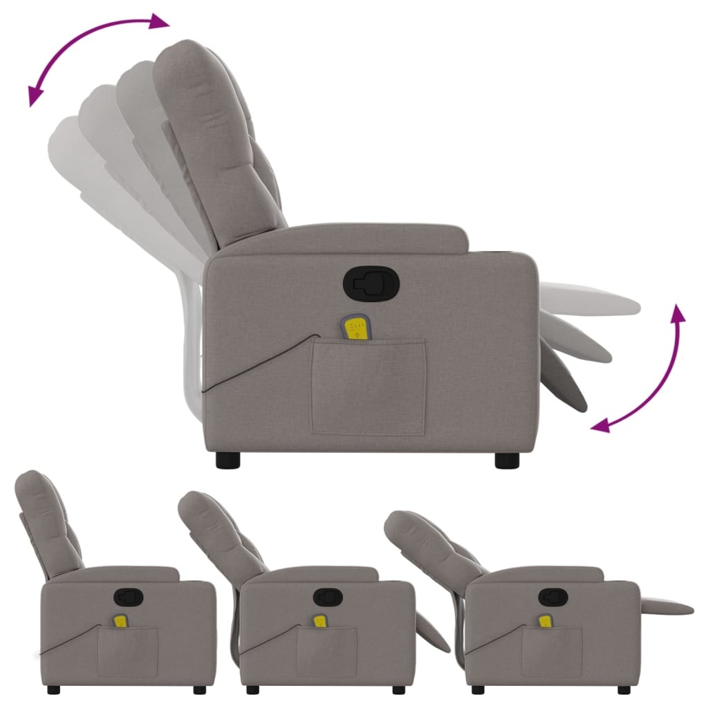 Vidaxl Verstellbarer Massagesessel in Taupe - bis zu 30% Rabatt