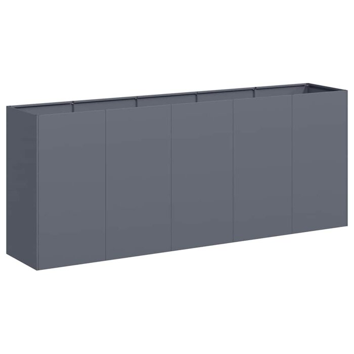 Vidaxl Großer Pflanzkübel aus Stahl 200x40x80cm Anthrazit - bis zu 35% Rabatt