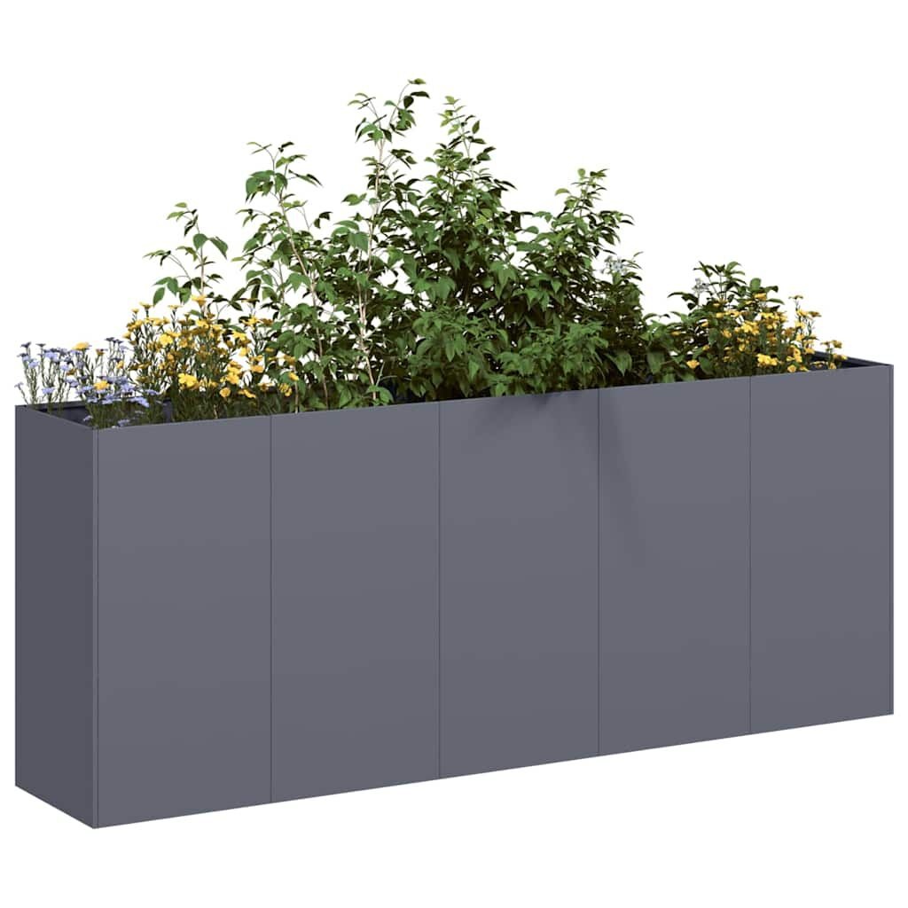 Vidaxl Großer Pflanzkübel aus Stahl 200x40x80cm Anthrazit - bis zu 35% Rabatt