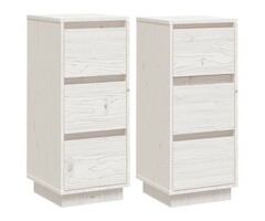 Vidaxl Massivholz Beistellschrank-Set Kiefer Weiß - jetzt bis zu 34% Rabatt sparen