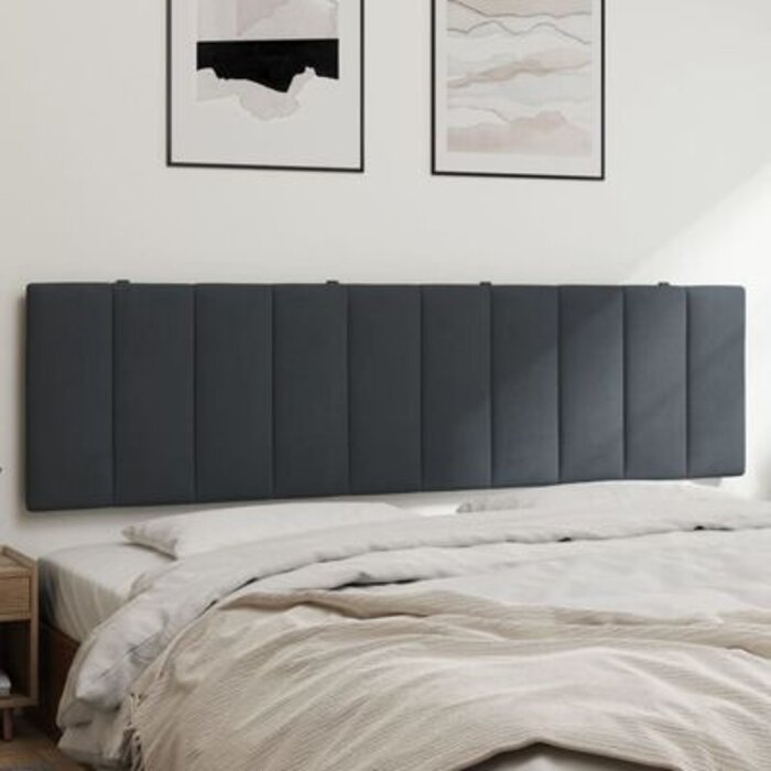 Vidaxl Samt-Kopfkissen 180 cm, Dunkelgrau - Luxuriöses Schlafzimmer-Upgrade, bis zu 33%