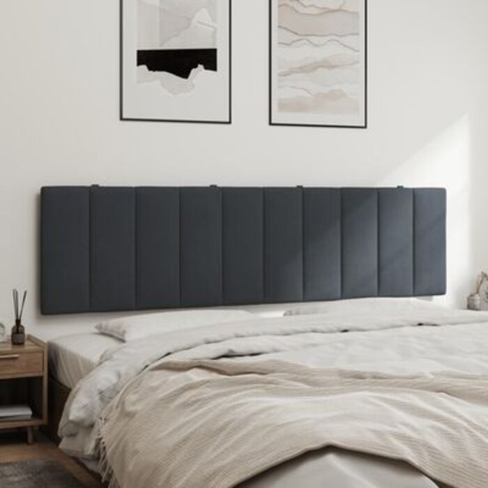 Vidaxl Samt-Kopfkissen 180 cm, Dunkelgrau - Luxuriöses Schlafzimmer-Upgrade, bis zu 33%