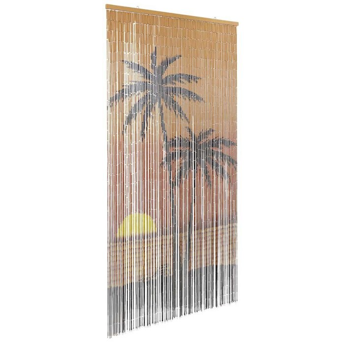 Vidaxl Dekorativer Bambus-Türvorhang Palmen-Print 90x220cm - Bis zu 34% Rabatt