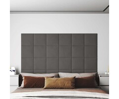 Vidaxl 12x Samt Wandpaneele 30x30 cm - Dunkelgrau - bis zu 49% günstiger