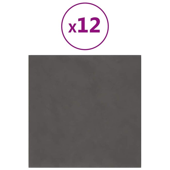 Vidaxl 12er Set Wandpaneele Samt 30x30 cm Dunkelgrau - bis zu 44% Rabatt sparen