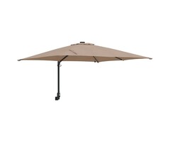 Vidaxl Wand-Gartenparasol mit LED & Neigefunktion - Taupe - bis zu 41% reduziert