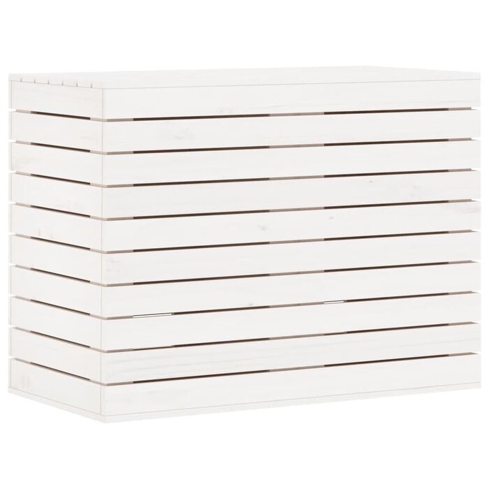 Vidaxl Wäschesammler Kiefer massiv Weiß 88,5x44x66 cm - bis zu 34% sparen!
