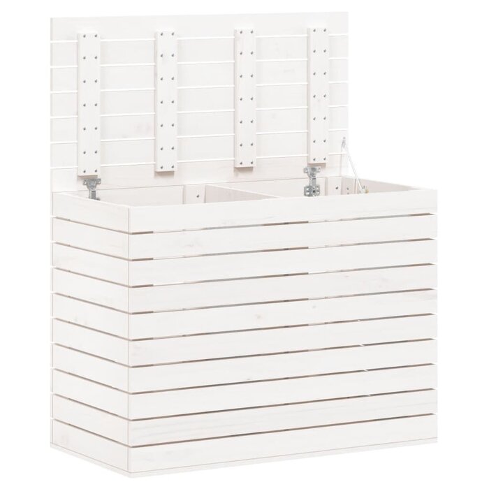 Vidaxl Wäschesammler Kiefer massiv Weiß 88,5x44x66 cm - bis zu 34% sparen!