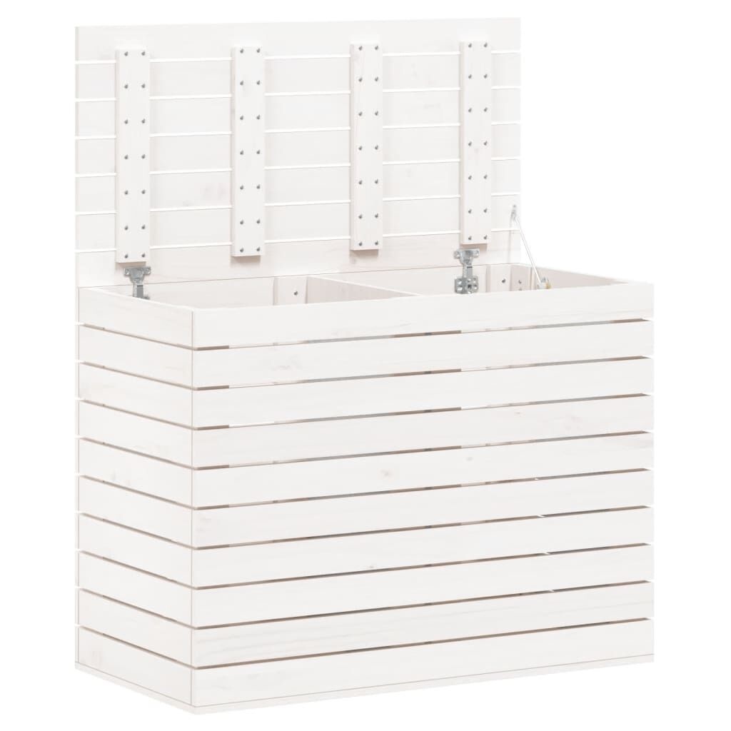 Vidaxl Wäschesammler Kiefer massiv Weiß 88,5x44x66 cm - bis zu 34% sparen!