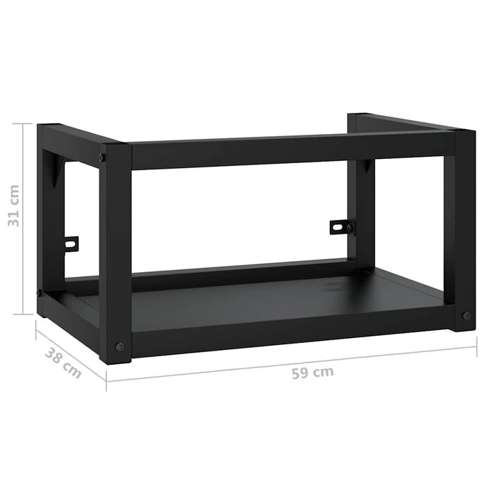 Vidaxl Waschtischrahmen zur Wandmontage, Schwarz, 59x38x31 cm - bis zu 33% sparen
