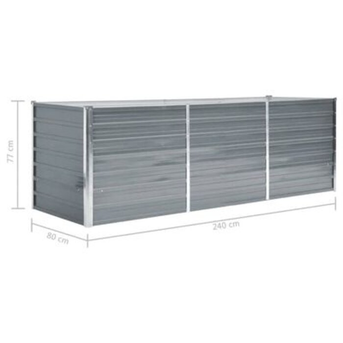 Vidaxl Großes Hochbeet aus verzinktem Stahl 240x80x77cm - Jetzt bis zu 34% Rabatt