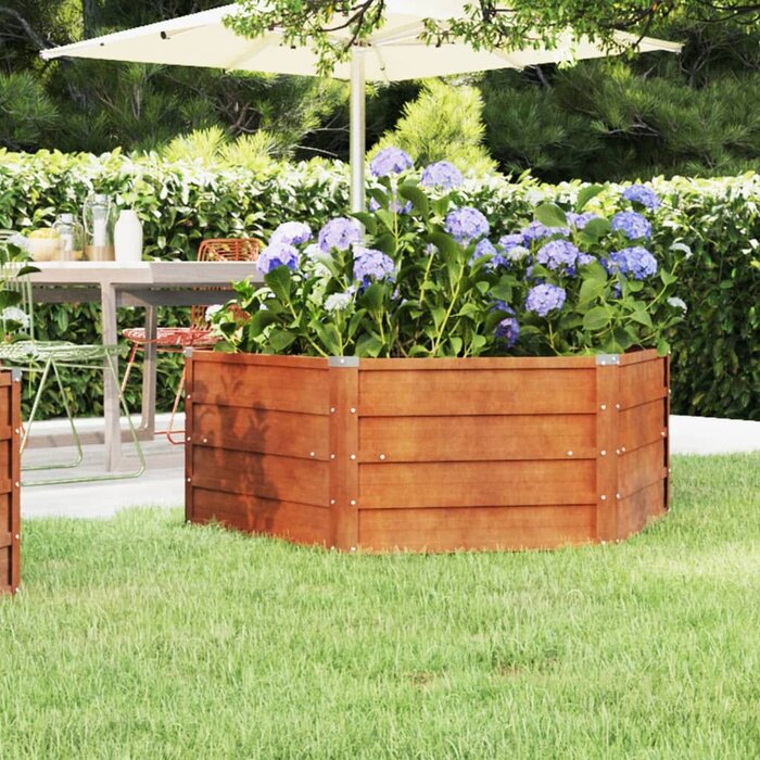 Vidaxl Cortenstahl Hochbeet 129x129x45 cm - Sechseckig - bis zu 33% reduziert