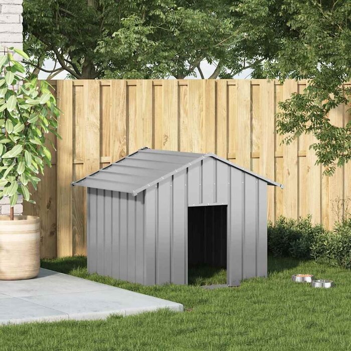 Vidaxl Robuste Hundehütte mit Dach 131x101x102 cm - Grau - bis zu 35% Rabatt