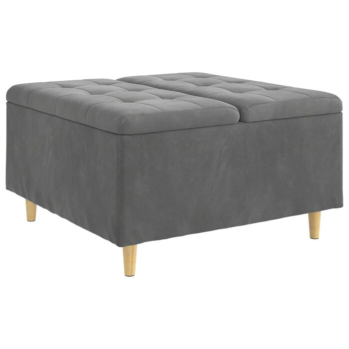 Vidaxl Samt-Polsterhocker mit Stauraum, 80x80cm, Dunkelgrau - bis zu 35% Rabatt