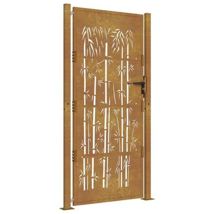 Vidaxl Exklusives Gartentor Bambus-Design Cortenstahl 100x200 cm - bis zu 35% Rabatt