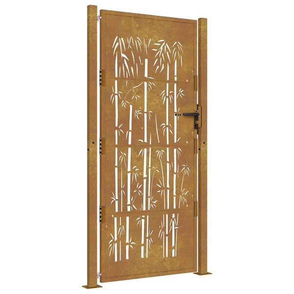 Vidaxl Exklusives Gartentor Bambus-Design Cortenstahl 100x200 cm - bis zu 35% Rabatt