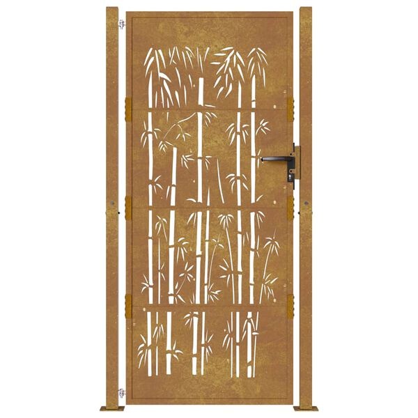 Vidaxl Exklusives Gartentor Bambus-Design Cortenstahl 100x200 cm - bis zu 35% Rabatt