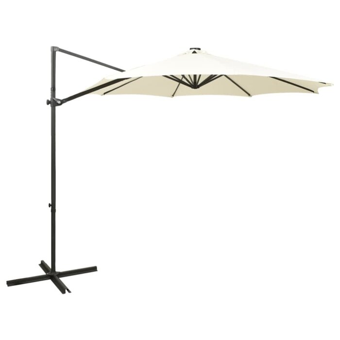 Vidaxl Ampelschirm 300 cm mit LED-Beleuchtung - Sandfarben - bis zu 35% Rabatt